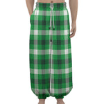 Irish Check Saint Patrick's Day Print Lantern Pants