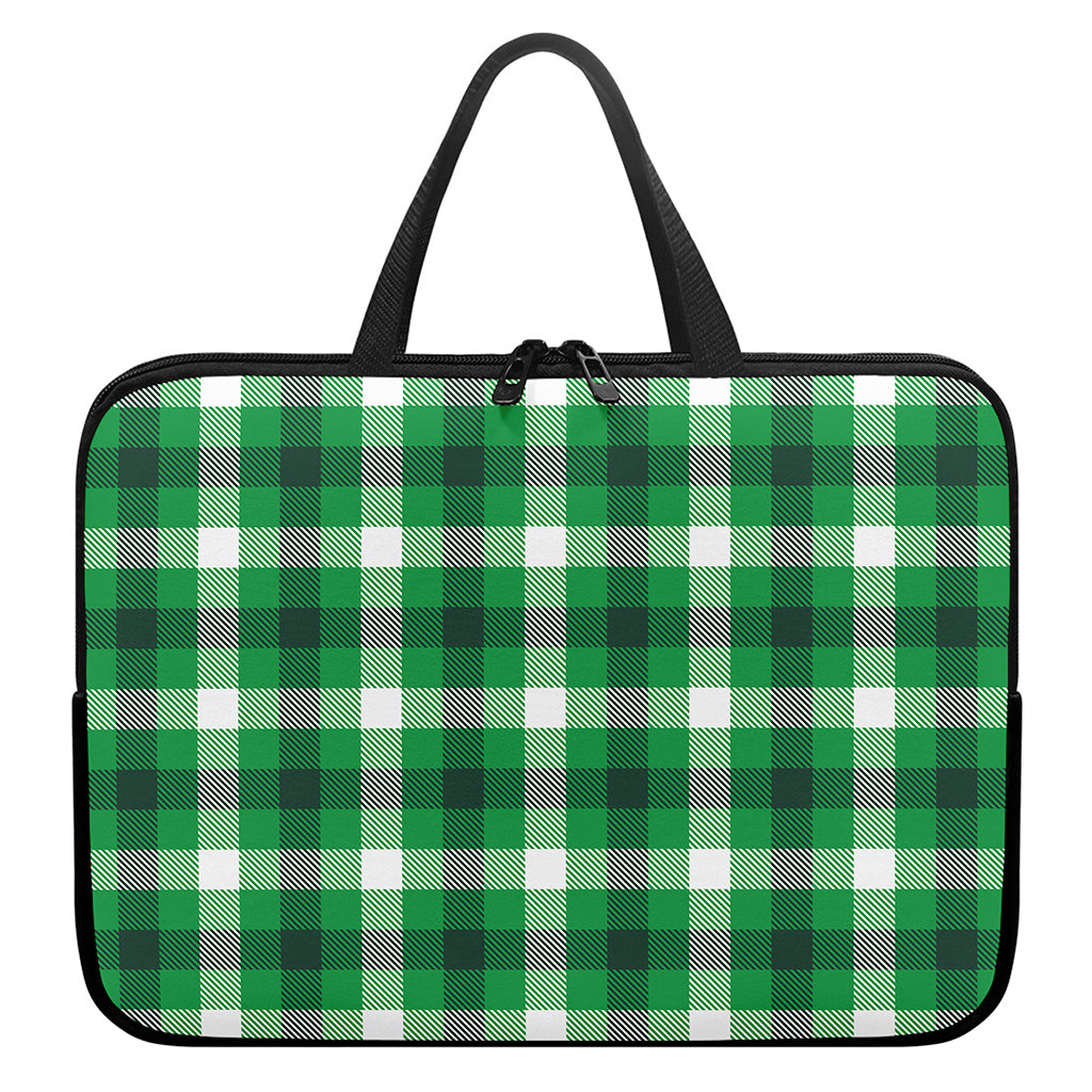Irish Check Saint Patrick's Day Print Laptop Sleeve With Handle