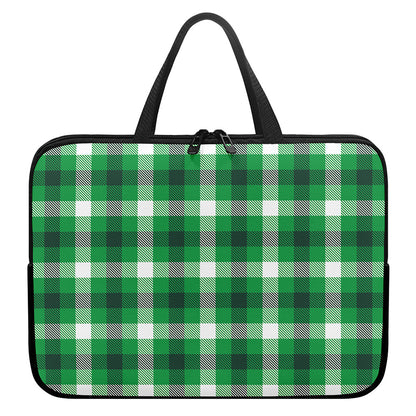 Irish Check Saint Patrick's Day Print Laptop Sleeve With Handle
