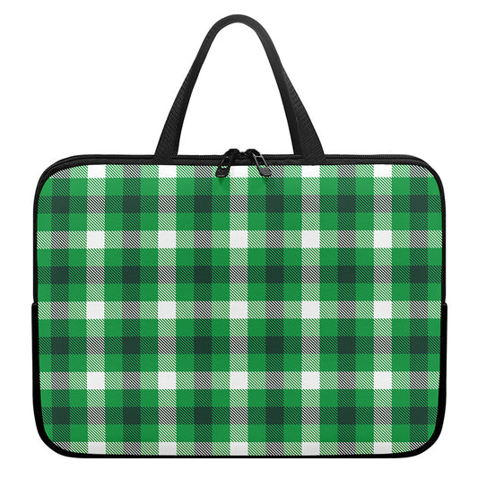 Irish Check Saint Patrick's Day Print Laptop Sleeve With Handle