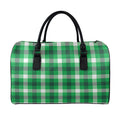 Irish Check Saint Patrick's Day Print Leather Duffel Bag
