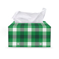 Irish Check Saint Patrick's Day Print Leather Tissue Box Cover