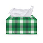 Irish Check Saint Patrick's Day Print Leather Tissue Box Cover
