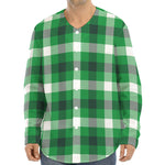 Irish Check Saint Patrick's Day Print Long Sleeve Baseball Jersey