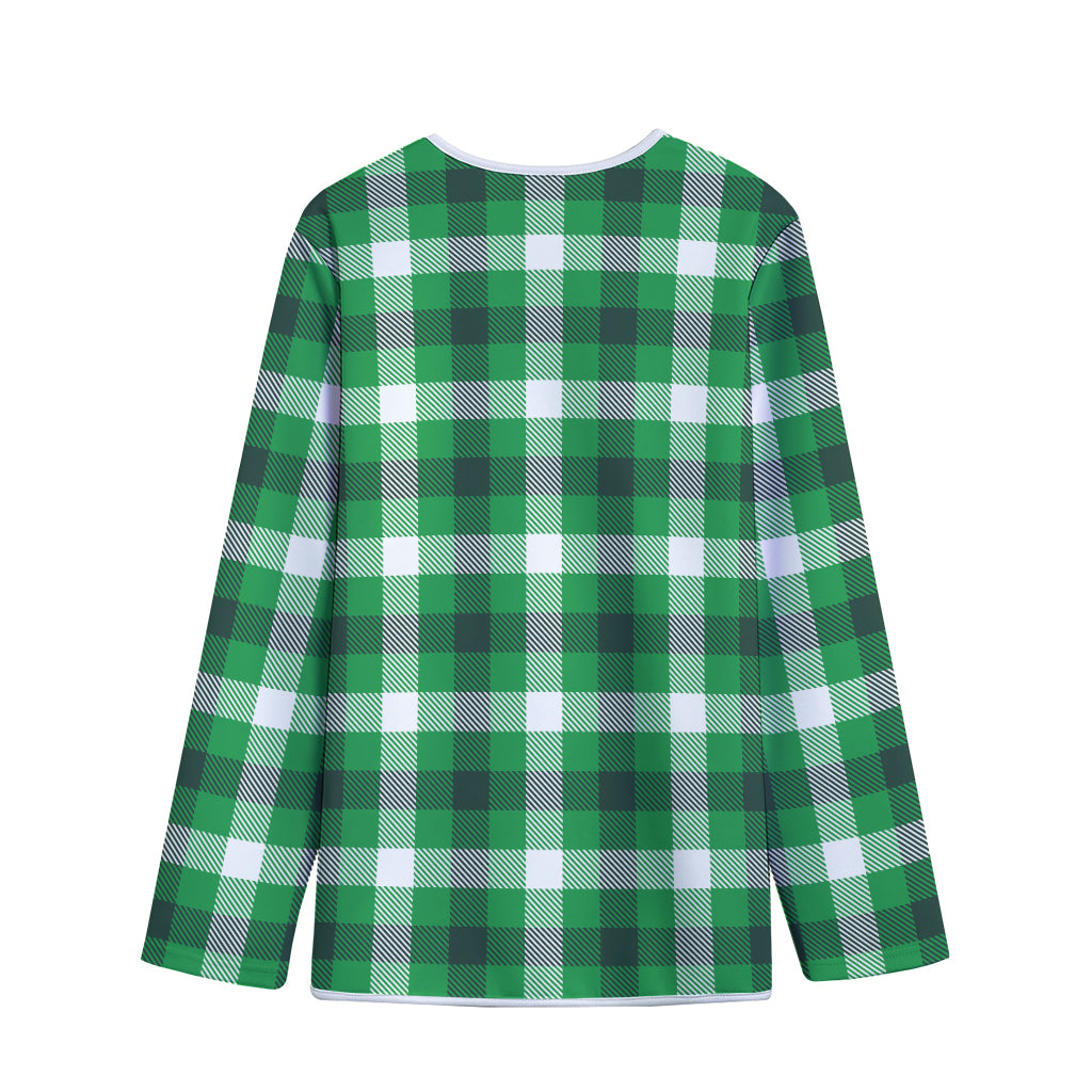 Irish Check Saint Patrick's Day Print Long Sleeve Short Coat
