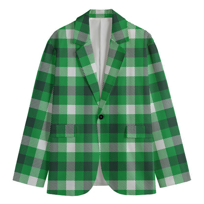 Irish Check Saint Patrick's Day Print Men's Blazer