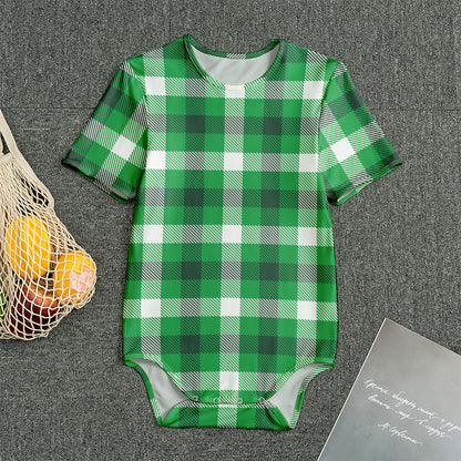 Irish Check Saint Patrick's Day Print Men's Bodysuit