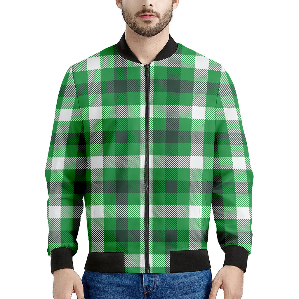 Irish Check Saint Patrick's Day Print Men's Bomber Jacket
