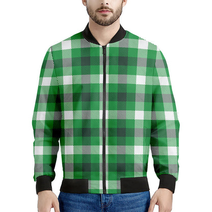 Irish Check Saint Patrick's Day Print Men's Bomber Jacket