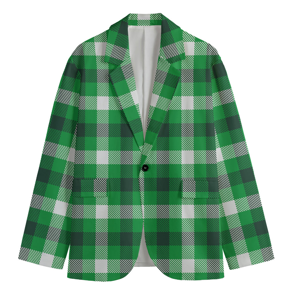 Irish Check Saint Patrick's Day Print Men's Cotton Blazer