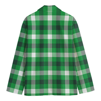 Irish Check Saint Patrick's Day Print Men's Cotton Blazer