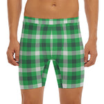 Irish Check Saint Patrick's Day Print Men's Long Boxer Briefs