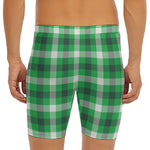 Irish Check Saint Patrick's Day Print Men's Long Boxer Briefs