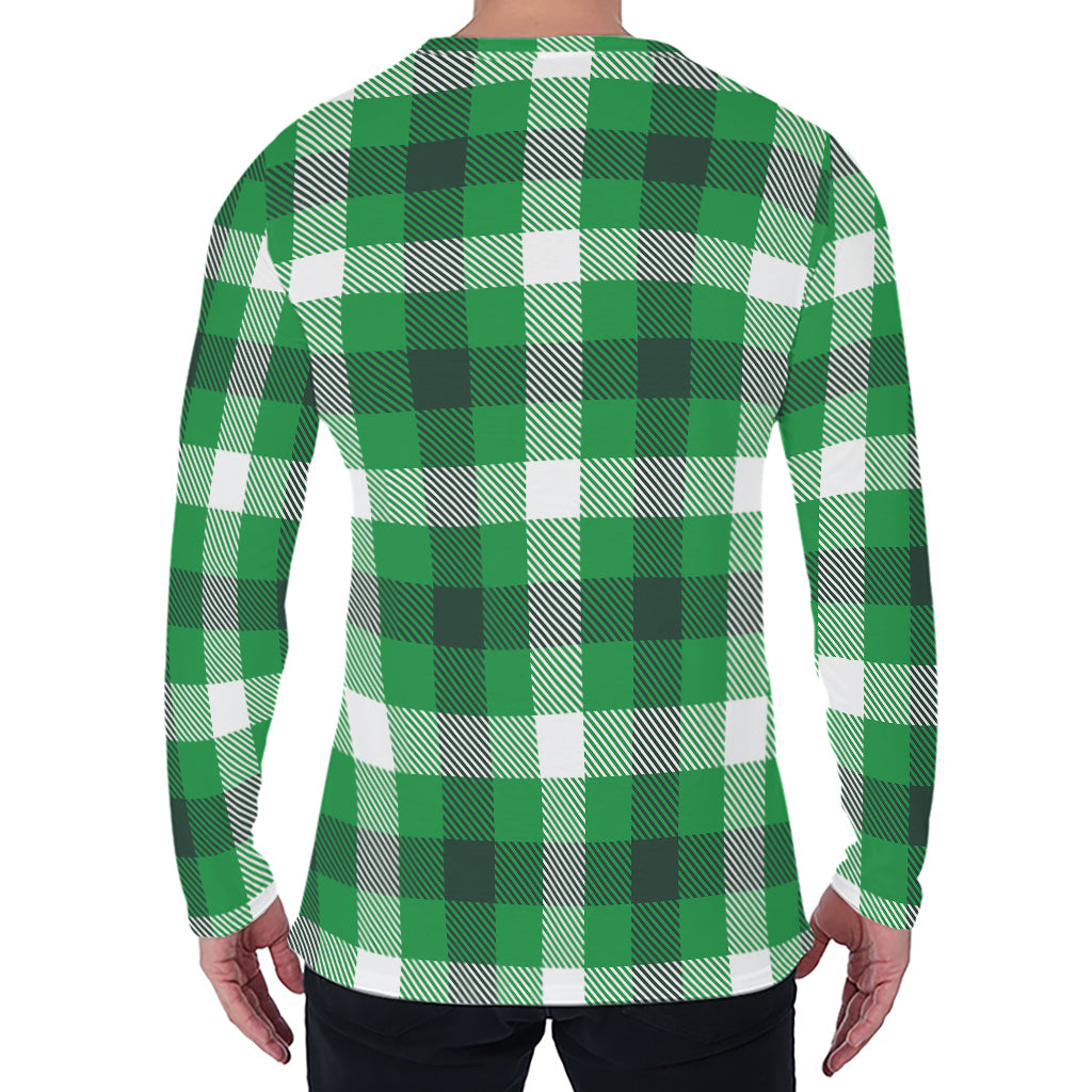 Irish Check Saint Patrick's Day Print Men's Long Sleeve T-Shirt