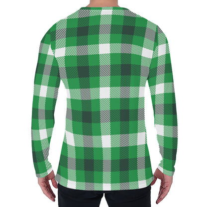 Irish Check Saint Patrick's Day Print Men's Long Sleeve T-Shirt