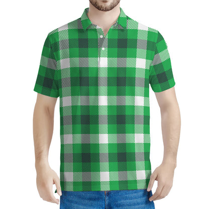 Irish Check Saint Patrick's Day Print Men's Polo Shirt
