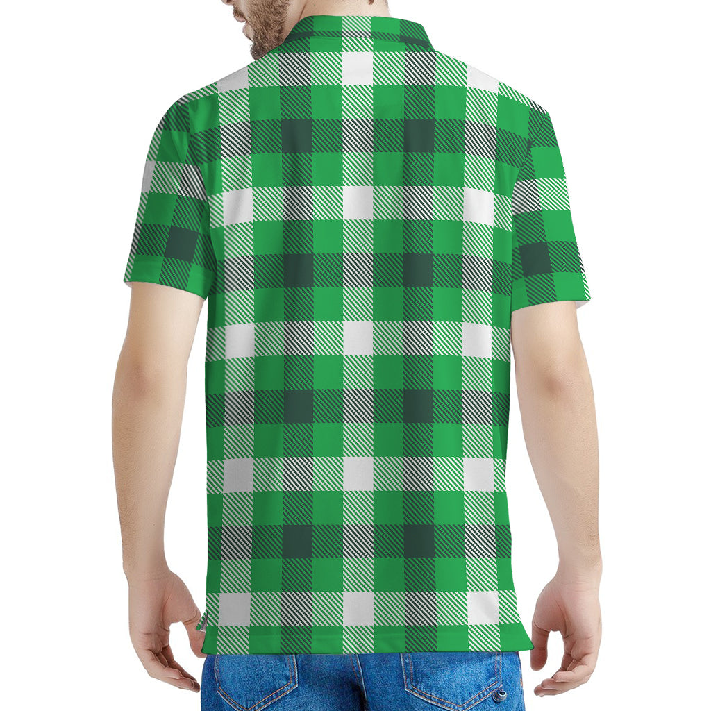 Irish Check Saint Patrick's Day Print Men's Polo Shirt
