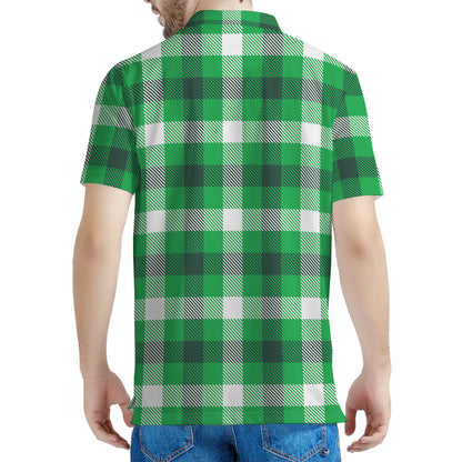 Irish Check Saint Patrick's Day Print Men's Polo Shirt