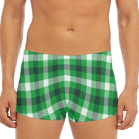 Irish Check Saint Patrick's Day Print Men's Short Boxer Briefs