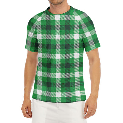Irish Check Saint Patrick's Day Print Men's Short Sleeve Rash Guard