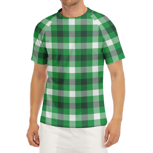 Irish Check Saint Patrick's Day Print Men's Short Sleeve Rash Guard