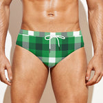 Irish Check Saint Patrick's Day Print Men's Swim Briefs