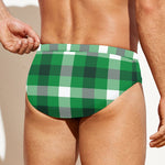 Irish Check Saint Patrick's Day Print Men's Swim Briefs