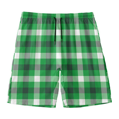 Irish Check Saint Patrick's Day Print Men's Swim Trunks