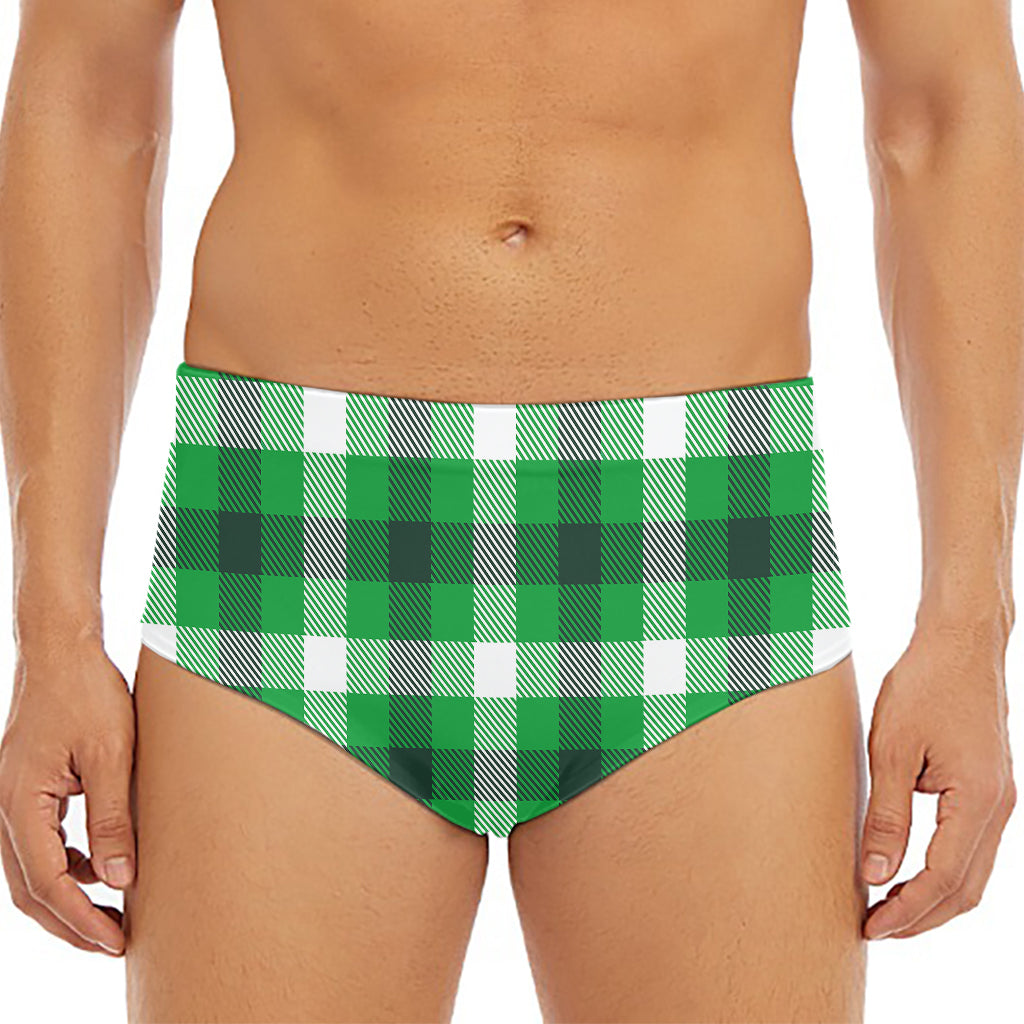 Irish Check Saint Patrick's Day Print Men's Triangle Swim Briefs