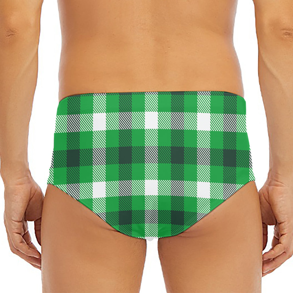 Irish Check Saint Patrick's Day Print Men's Triangle Swim Briefs