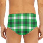 Irish Check Saint Patrick's Day Print Men's Triangle Swim Briefs