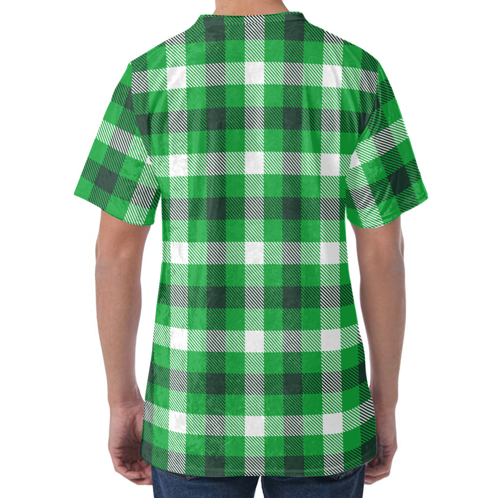 Irish Check Saint Patrick's Day Print Men's Velvet T-Shirt