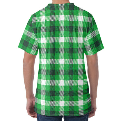 Irish Check Saint Patrick's Day Print Men's Velvet T-Shirt