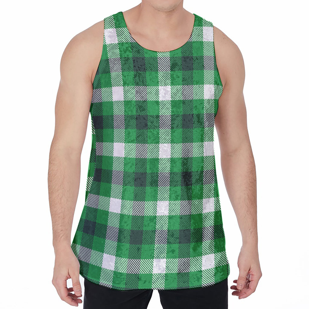 Irish Check Saint Patrick's Day Print Men's Velvet Tank Top
