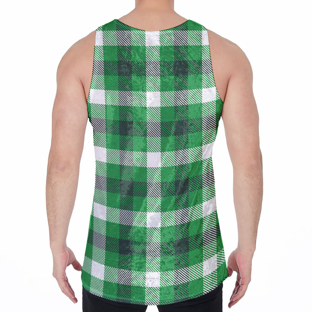 Irish Check Saint Patrick's Day Print Men's Velvet Tank Top