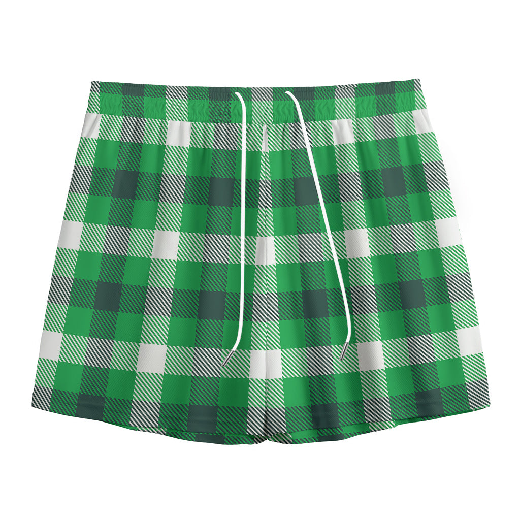 Irish Check Saint Patrick's Day Print Mesh Shorts