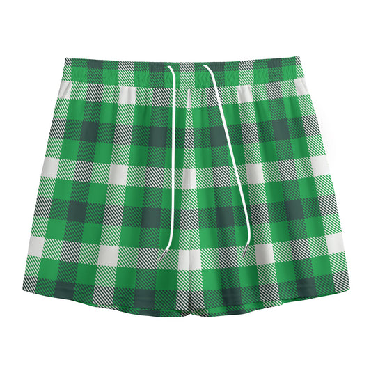 Irish Check Saint Patrick's Day Print Mesh Shorts