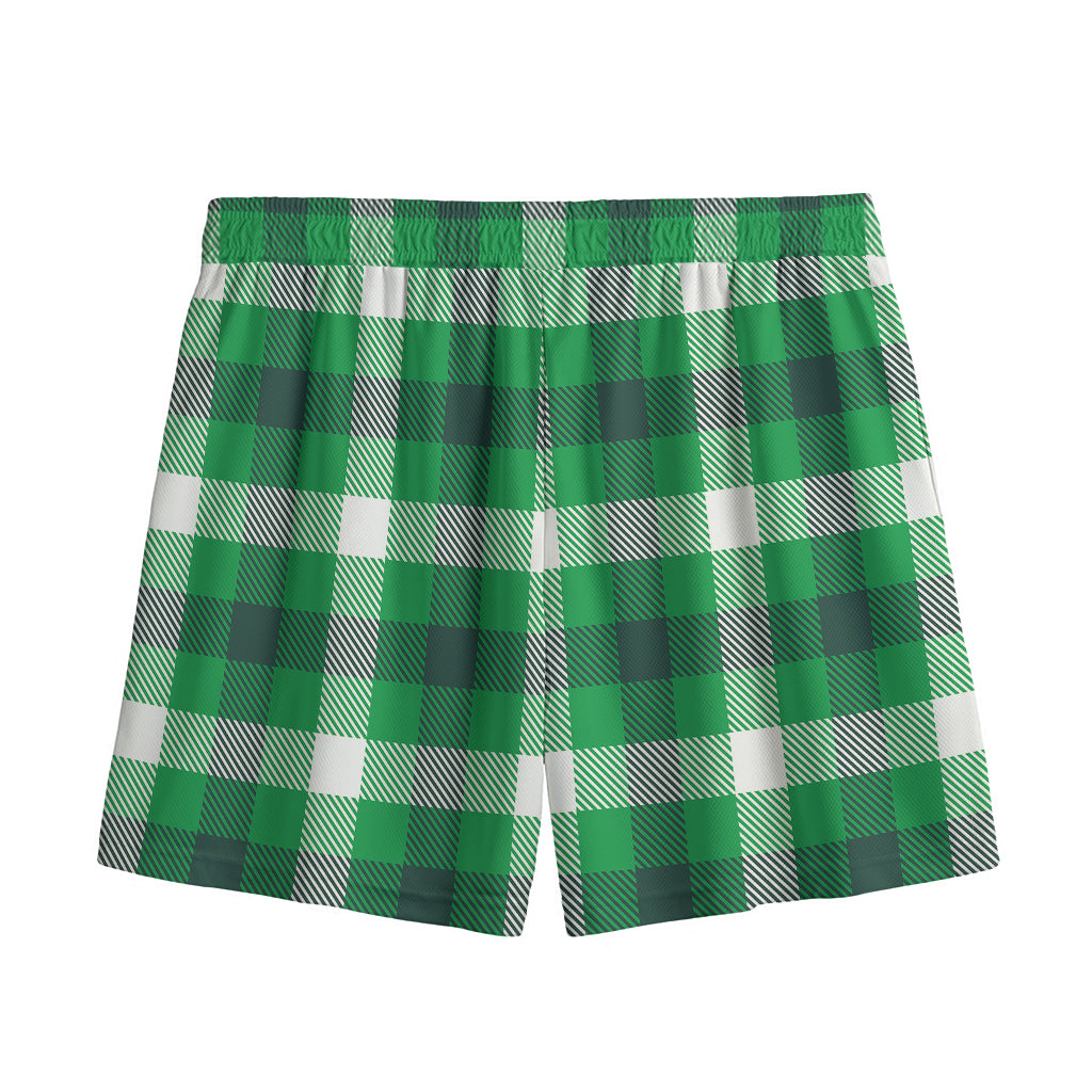 Irish Check Saint Patrick's Day Print Mesh Shorts