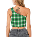 Irish Check Saint Patrick's Day Print One Shoulder Crop Top