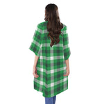 Irish Check Saint Patrick's Day Print Open Front Beach Cover Up