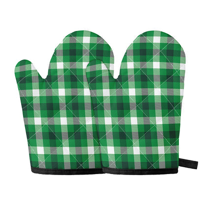 Irish Check Saint Patrick's Day Print Oven Mitts