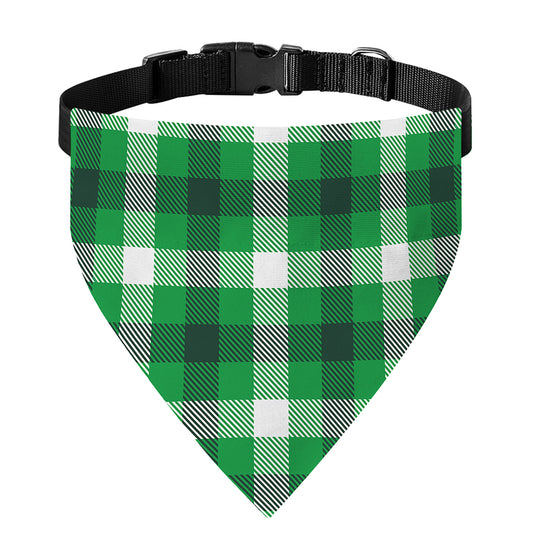 Irish Check Saint Patrick's Day Print Over The Collar Dog Bandana