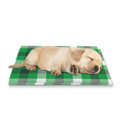 Irish Check Saint Patrick's Day Print Pet Cooling Mat Cover