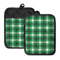 Irish Check Saint Patrick's Day Print Pot Holders With Pocket