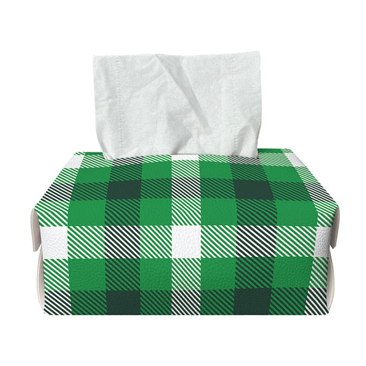 Irish Check Saint Patrick's Day Print Rectangle Tissue Box Cover
