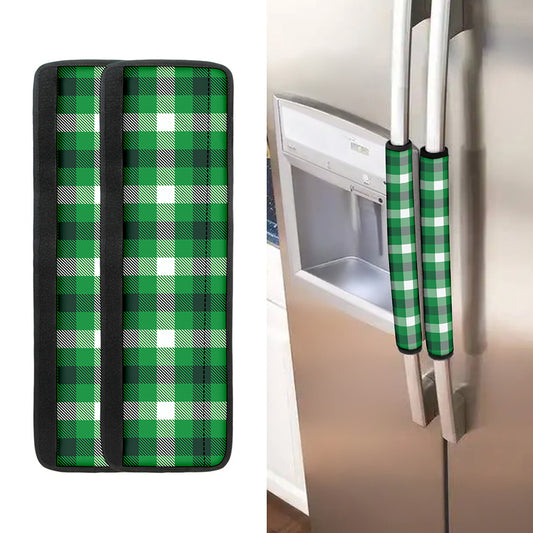Irish Check Saint Patrick's Day Print Refrigerator Handle Covers
