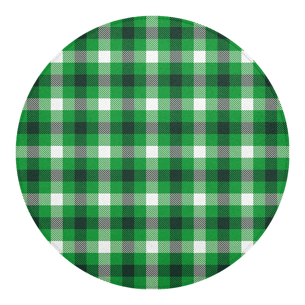 Irish Check Saint Patrick's Day Print Round Blanket