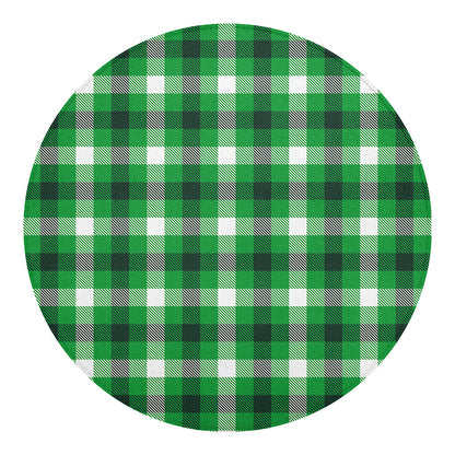 Irish Check Saint Patrick's Day Print Round Blanket