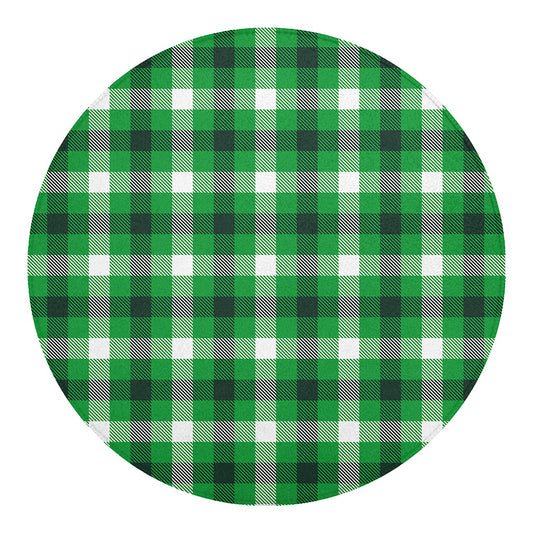 Irish Check Saint Patrick's Day Print Round Blanket