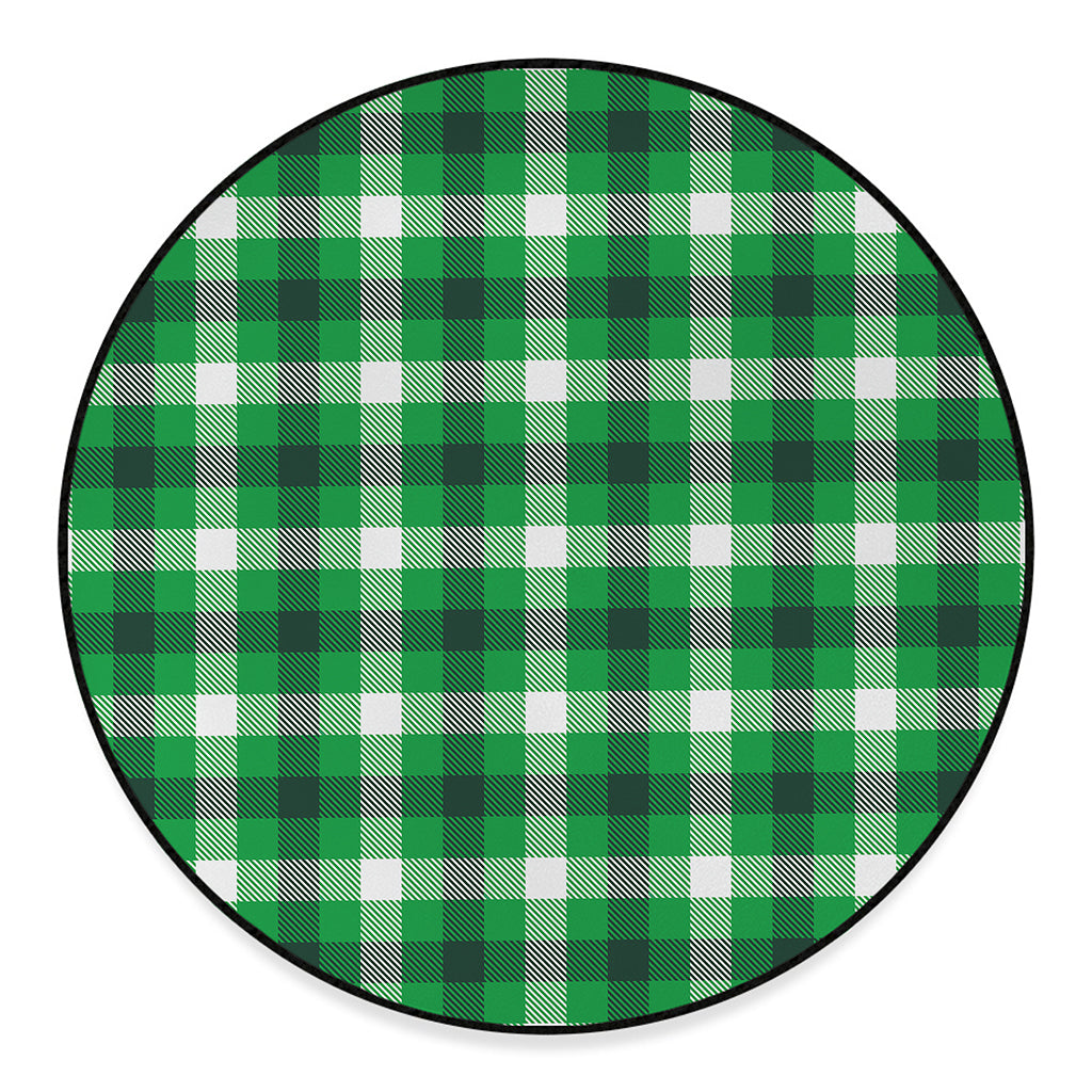 Irish Check Saint Patrick's Day Print Round Floor Mat